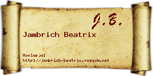 Jambrich Beatrix névjegykártya